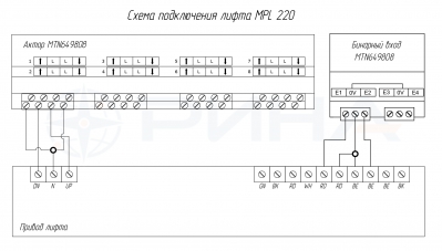 Схема соединения лифта для проекторов MPL-220